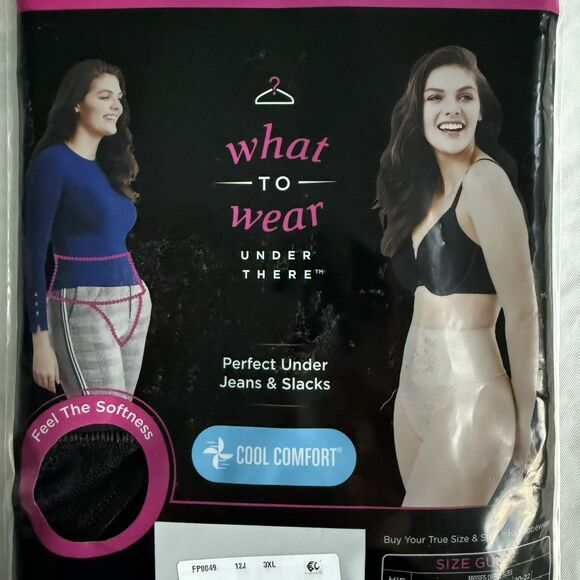 Maidenform Flexees Thong Womens PLUS SIZE 3XL Black Shapewear Panty Cooling NWT - Picture 5 of 5